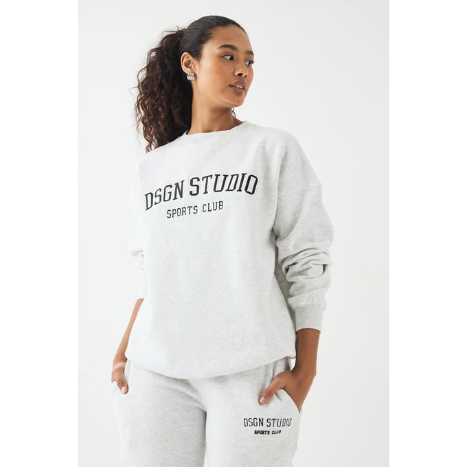 Dames DSGN Studio Applique Oversized Sweatshirt | Asgrijs | Maat: 2XL