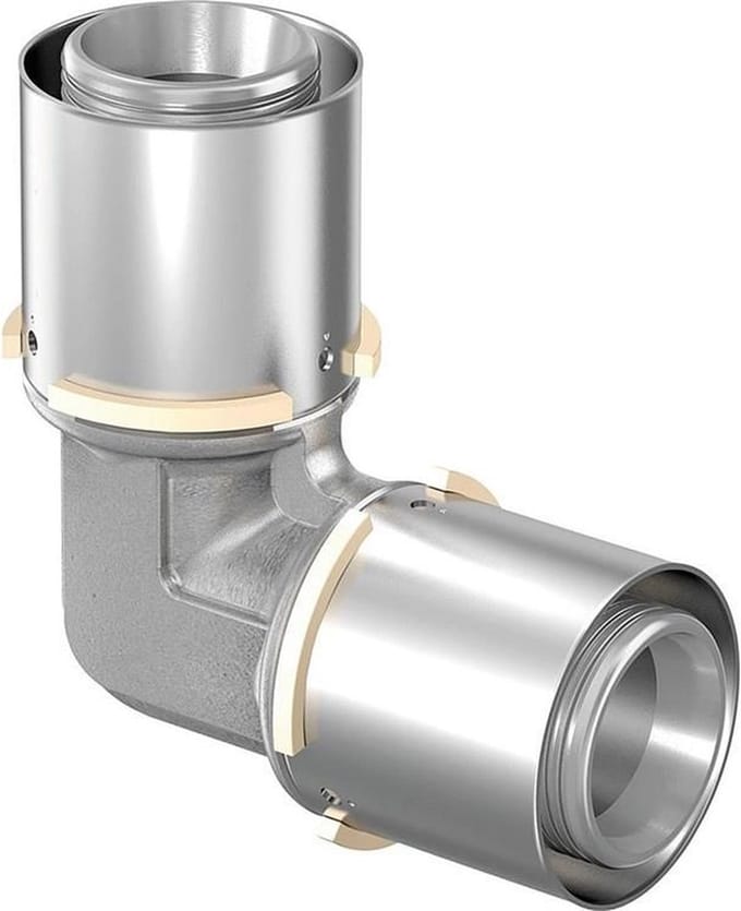 Uponor MLC knie - 50mm 90graden messing pers