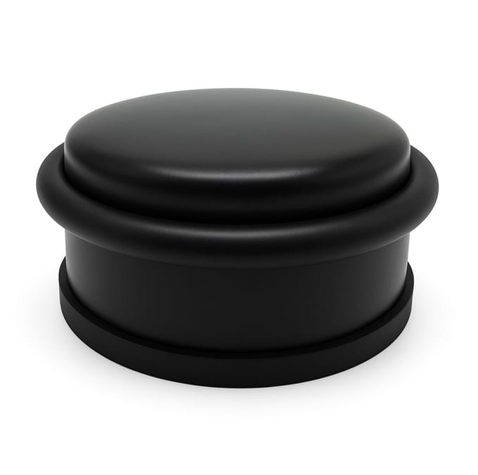 FSW-Products RVS Vloerdeurstopper - 1 kg - Antislip - Rubberen Rand - Ø100 x 46 mm - Deurstopper voor Binnen en Buiten