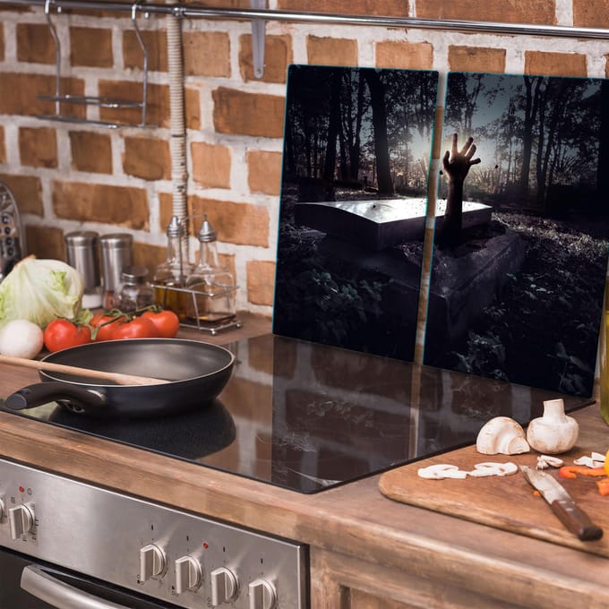 TMK ArtDeko - Snijplank - Glas - 2x30x52 cm - Zwart