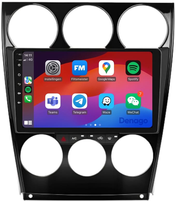 CarPlay autoradio geschikt voor Mazda 6 (2002 t/m 2007) | 9 inch | Android 16 | Draadloos Apple CarPlay & Android Auto | 2GB + 32GB | QuadCore processor | Denago DNG-A130 | 2025 model | 2002 2003 2004 2005 2006 2007 | Bluetooth & Wifi
