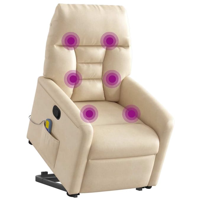 vidaXL - Sta-op-massagestoel - verstelbaar - microvezelstof - beige