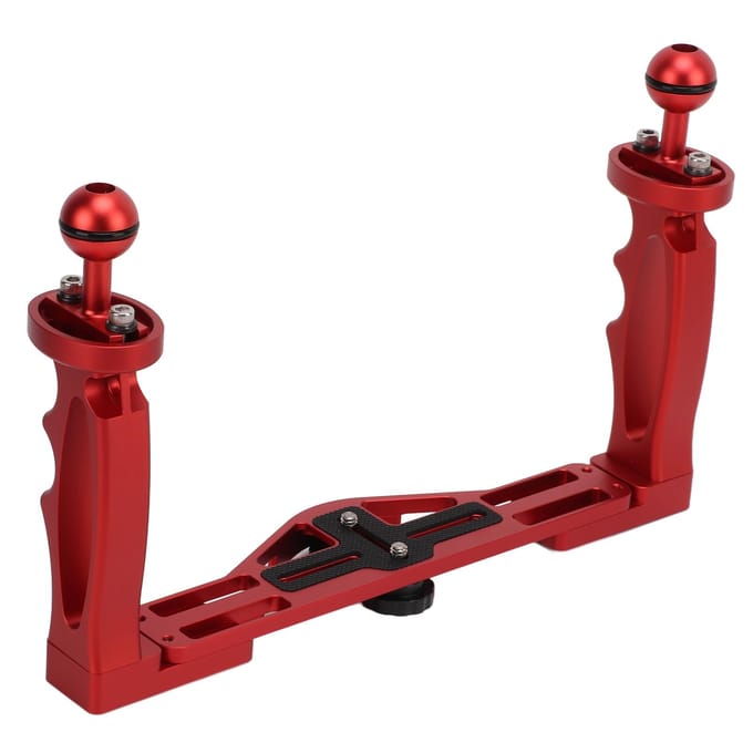 Dubbele Handheld Tray Stabilisator Rig Duiken Onderwater DSLR Camera Behuizingen Tray voor Sony brown