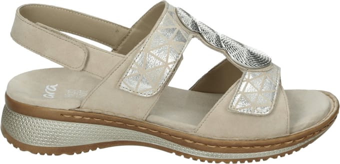 Ara - 1229002 - Platte sandalenDames Sandalen - Kleur: Wit/beige - Maat: 42