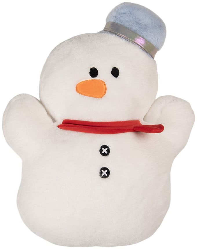 Clayre & Eef Sierkussen Sneeuwpop 37x9x52 cm Wit Polyester