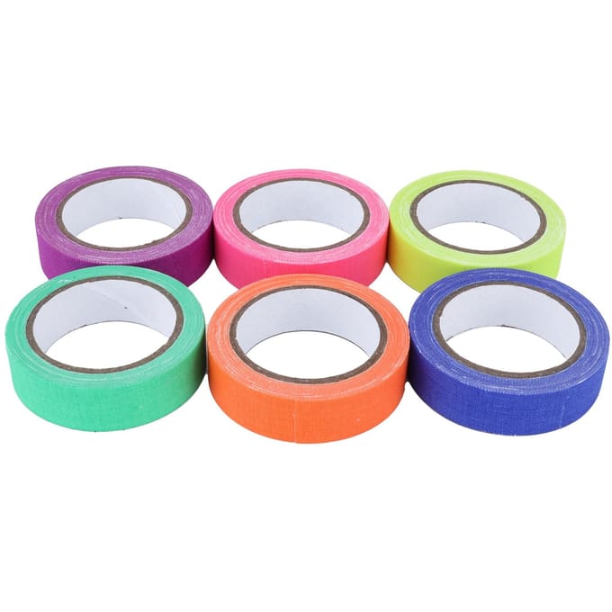 6 stuks plakband 6 kleuren fluorescerend UV katoenen doek tape podiumvoorstelling rekwisiet blue
