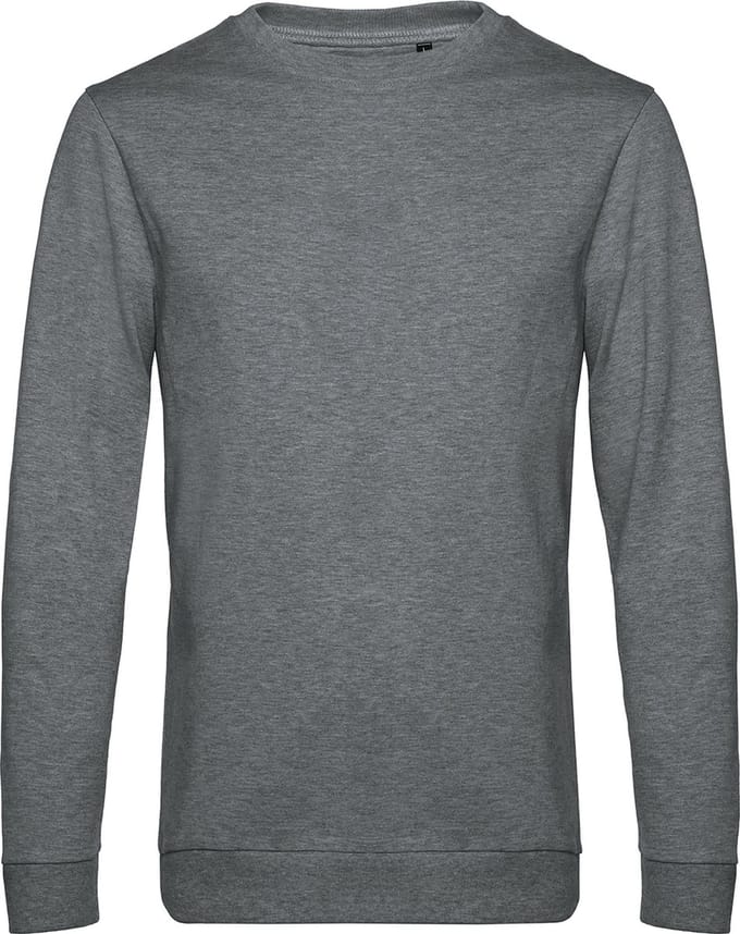 Sweater 'French Terry' B&C Collectie maat S Heather Midgrijs
