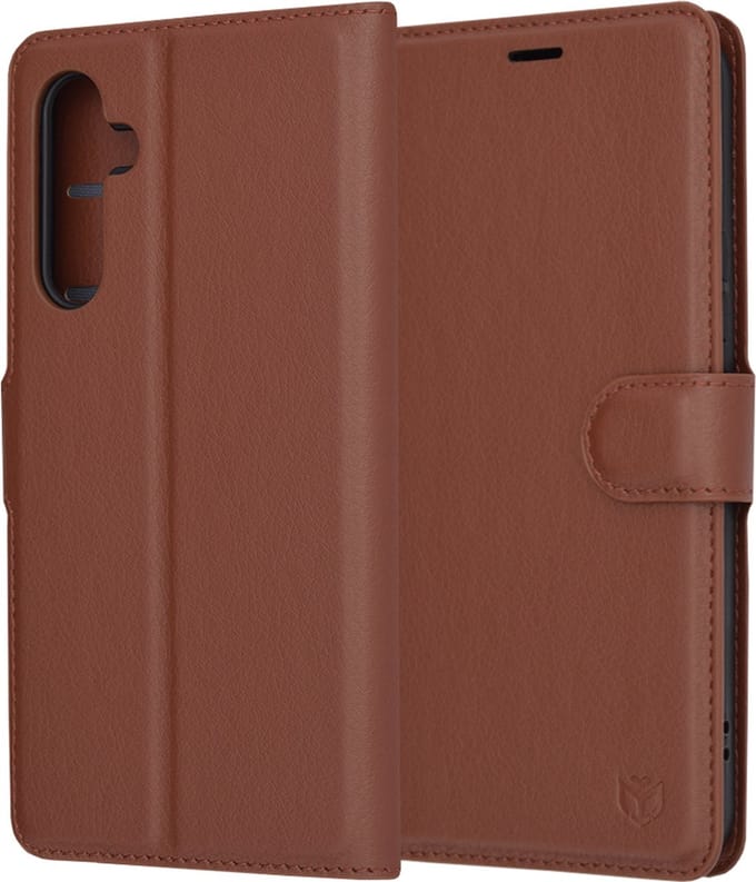 Hoesje geschikt voor Samsung Galaxy A54 - Techsuit Leather Folio Book Wallet Case - Bruin