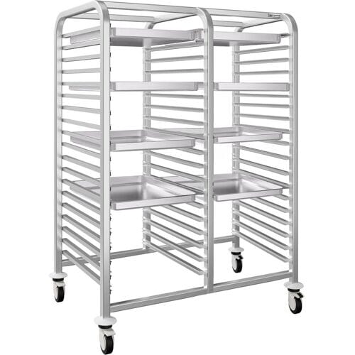 GGM Gastro RVS regaalwagen - voor 30 dienbladen 60x40cm zilver