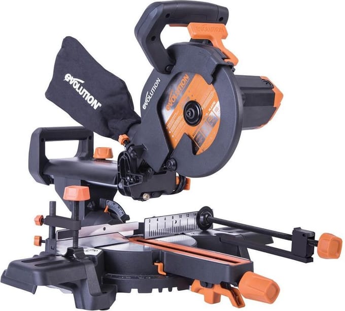 EVOLUTION - EVOLUTION 210 SMS+ TCT MULTIFUNCTIONELE GLIJDENDE VERSTEKZAAG - DIA 210 MM - 1500W - 12KG