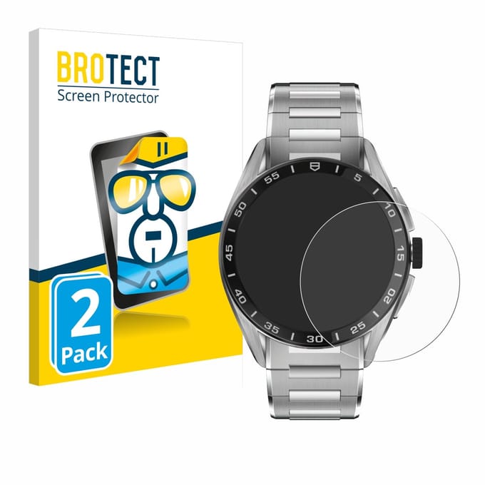 BROTECT - Screenprotector voor TAG Heuer Connected Calibre E4 (45 mm) - Folie Beschermfolie transparant 2 Stuks
