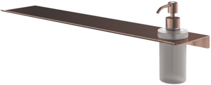 Hotbath &More Shelves - Zeepdispenser - Gematteerd Glas - Voor Planchet - Geborsteld Koper PVD