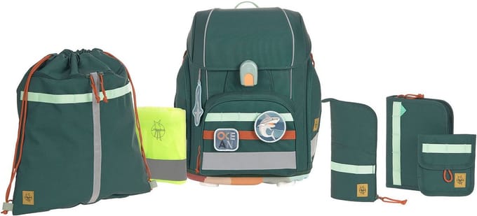 Lässig Schooltas School Set Boxy Unique Unique Dark Green Donkergroen