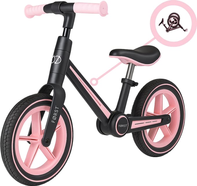 Først Loopfiets 2 Jaar - Balance Bike - Loop Fiets - Speelgoed Vanaf 2 Jaar - Jongens & Meisjes - Opvouwbaar - Roze