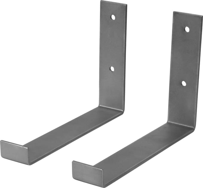 Marcellis - 2x Industriële plankdrager - Voor plank 20cm + schroefset - roestvrij staal - T4