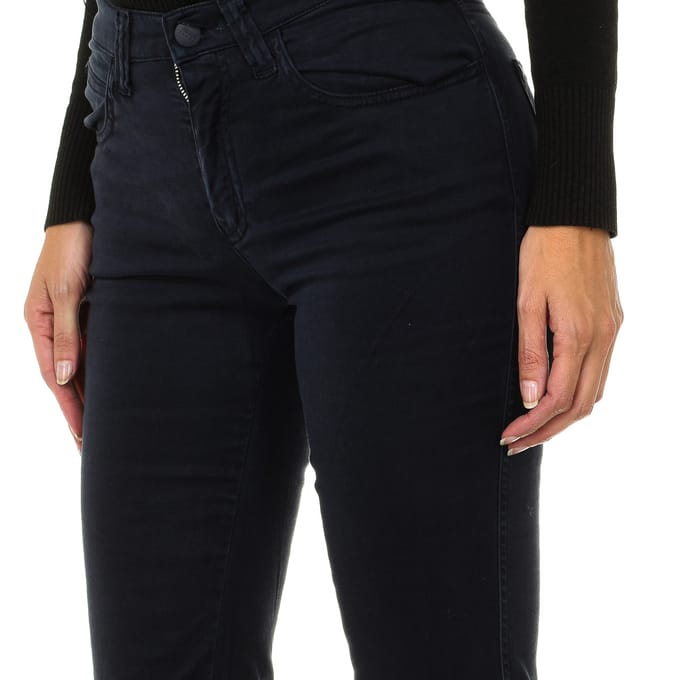 Lange broek van stretchstof 6Y5J75-5N22Z vrouw