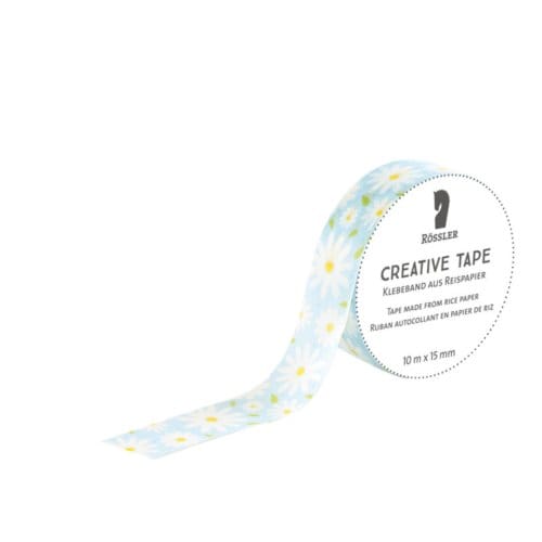 Rössler washi tape - bloemen blauw