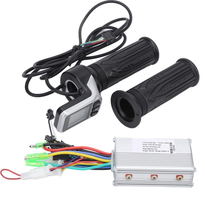 36V48V 350W Borstelloze Controller en 124DX LCD Draaigas Set voor Elektrische Scooter black