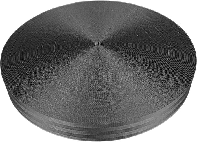 Boomband / Gordelband – 100 meter – 50 mm – Zwart - Autogordel