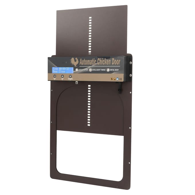 Automatische Kippenhokdeur Aluminium Kippendeuropener Met Timer Programmeerbare Lichtsensor black