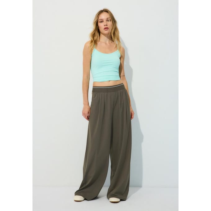 Stradivarius Palazzo joggingbroek met elastische taille  Bruin XS