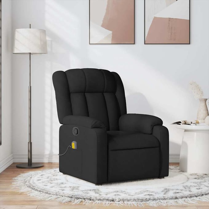 vidaXL - Massagestoel - verstelbaar - stof - zwart