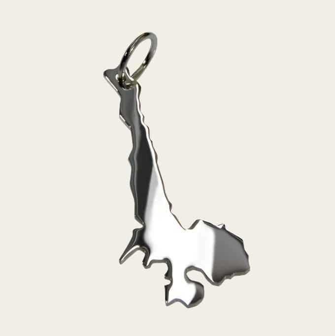 Zilveren Landkaart Gardameer ketting hanger