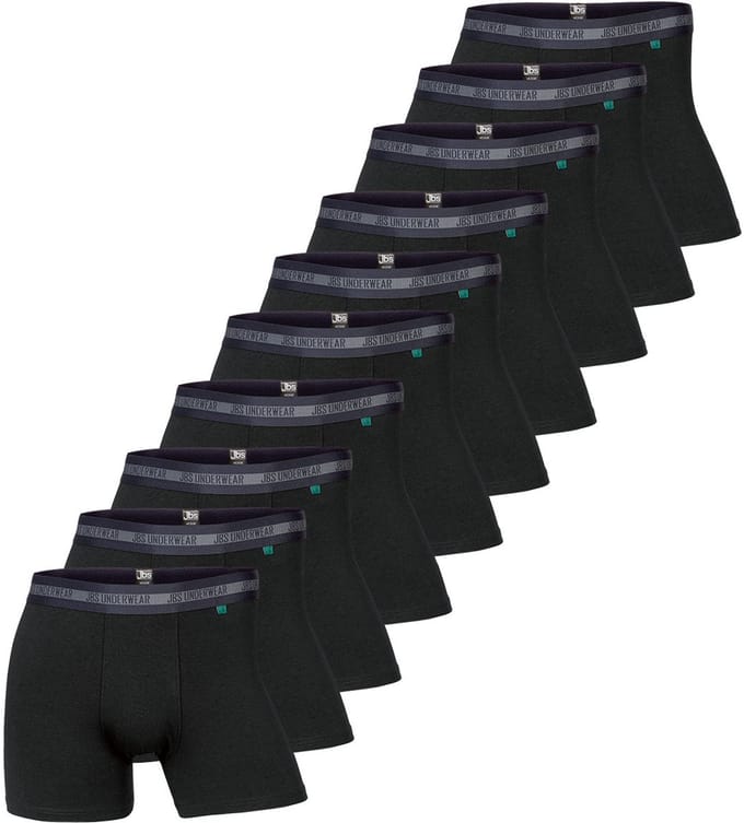 JBS heren 10P bamboe boxers zwart