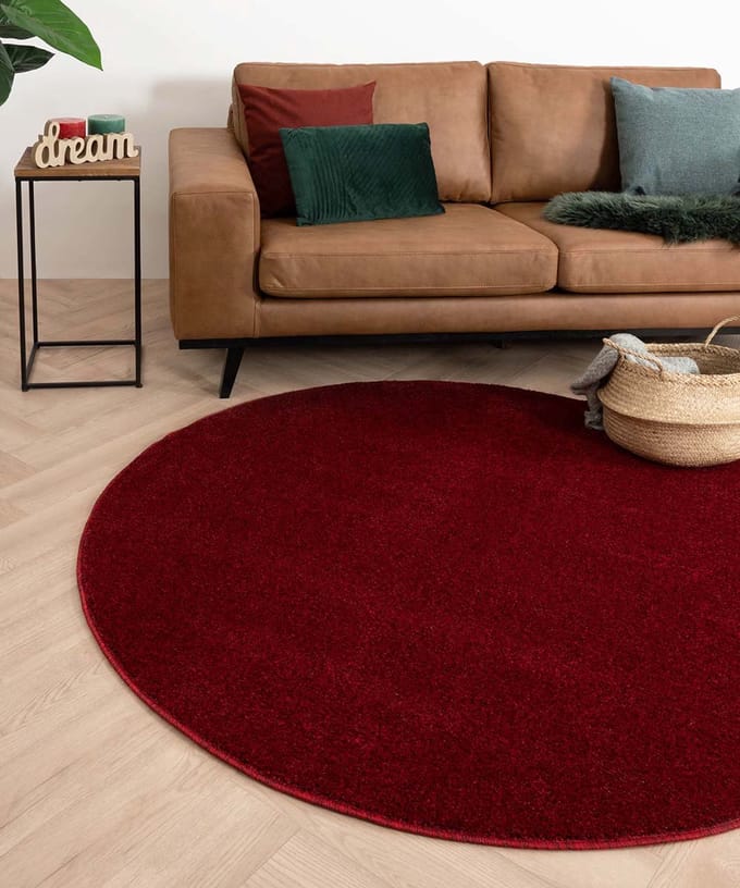 Rond vloerkleed - Fine rood 120