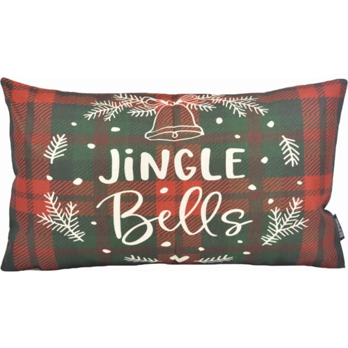 Gek op kussens! Sierkussen jingle bells long | 30 x 50 cm | katoen/linnen