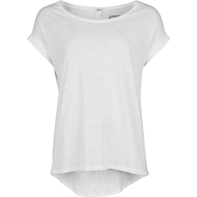 R.E.D. Rock-Engineered Design Wit T-shirt met asymmetrische zoom (langer achter) - Dames - S