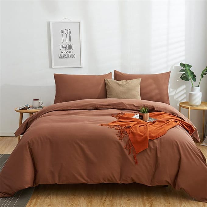Ensemble Housse de Couette Turquoise Uni en Coton Pima King Queen Double Full Twin Simple Ensemble de Linge de Lit 160x210cm