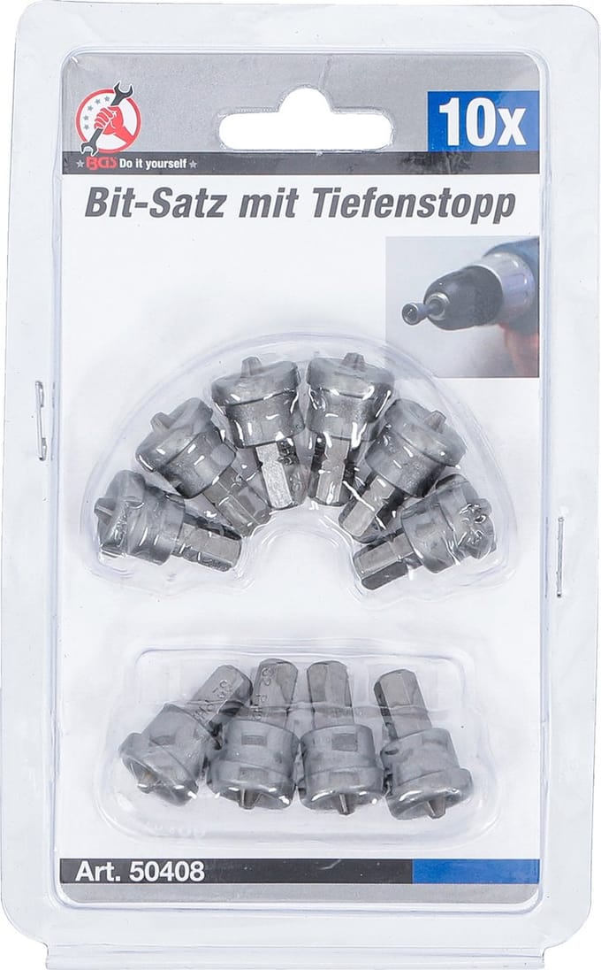 BGS Bitset met dieptestop gipsplaten PH2, 10 delig