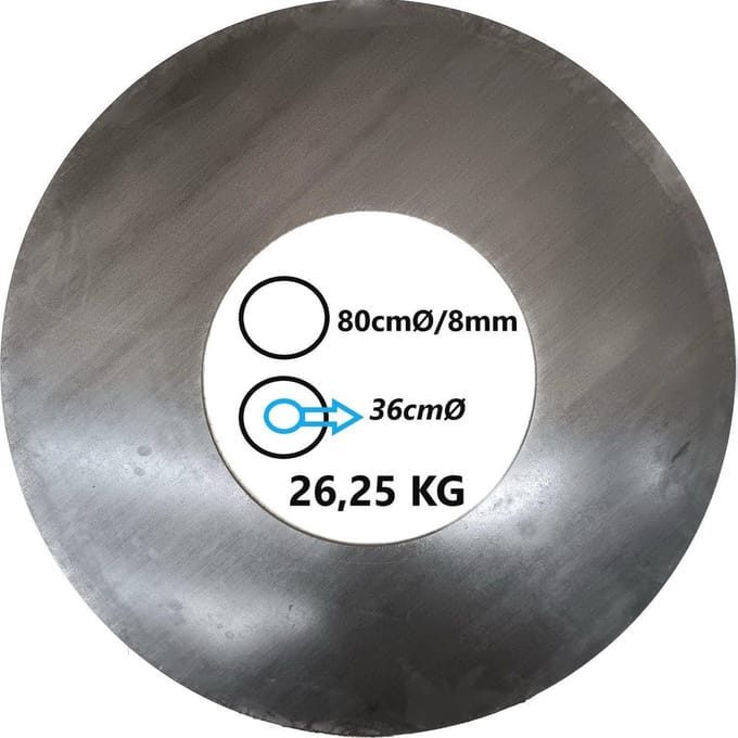 Ronde Grillplaat 80 cm | Vuurplaat voor BBQ en Camping | Dikte 8 mm