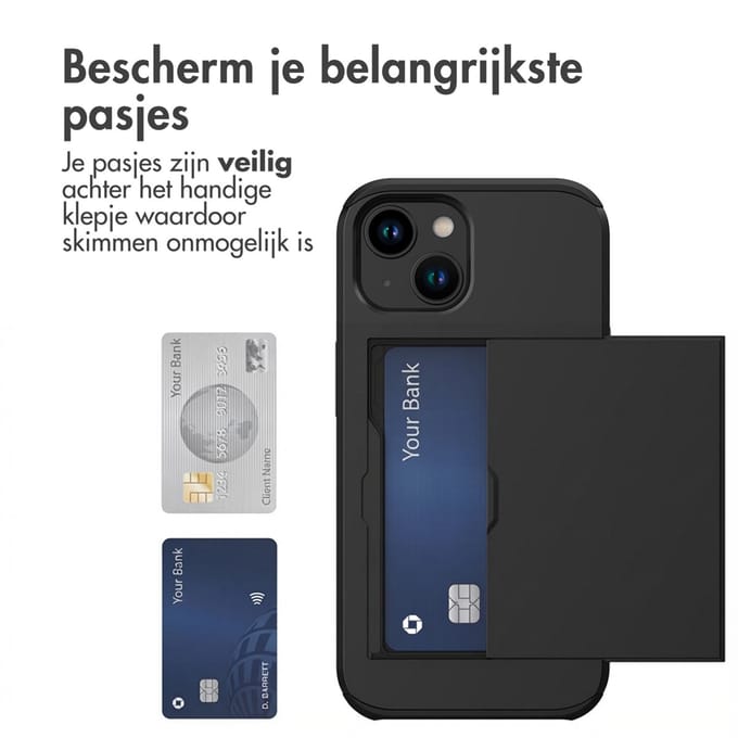 imoshion Hoesje met Pasjeshouder - Geschikt voor Apple iPhone 15 - Zwart