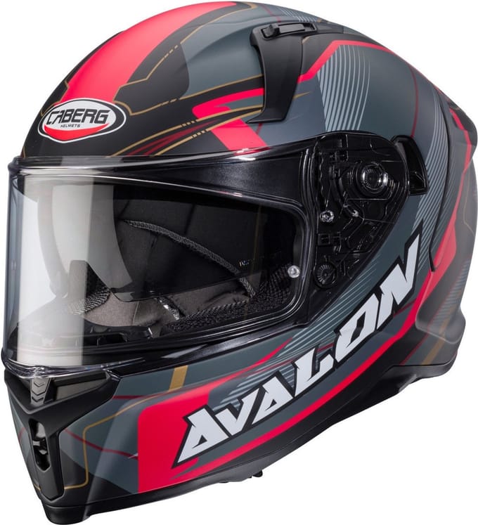 Caberg Avalon X Optic Mat Zwart Grijs Rood Integraalhelm - Helm