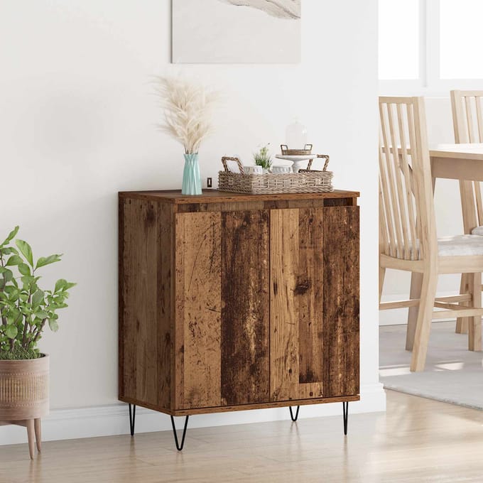 vidaXL - Dressoir - Oud - Hout - 60 - x - 35 - x - 70 - cm - Bewerkt - hout