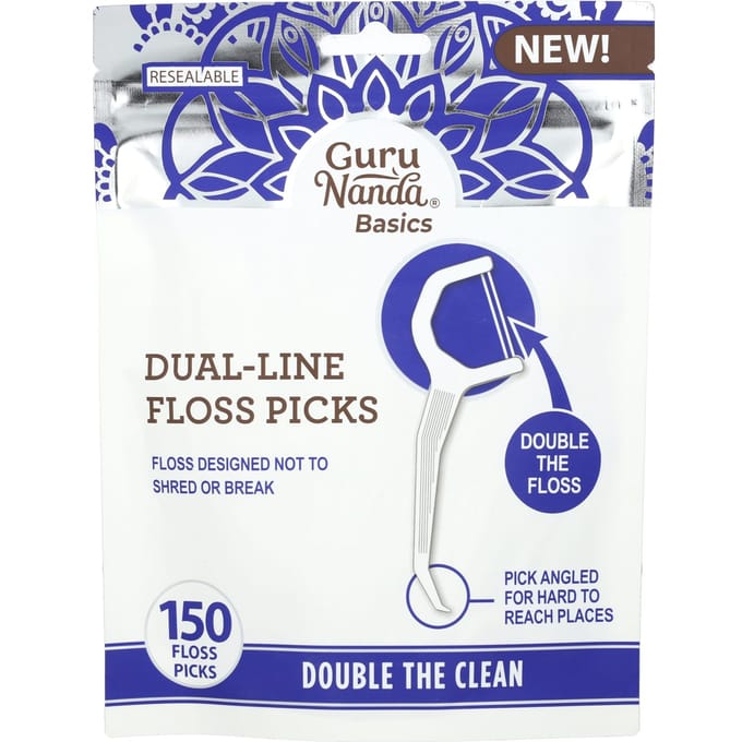 GuruNanda, Basics, Dubbeldraads Floss, 150 Wegwerp Flosses blue