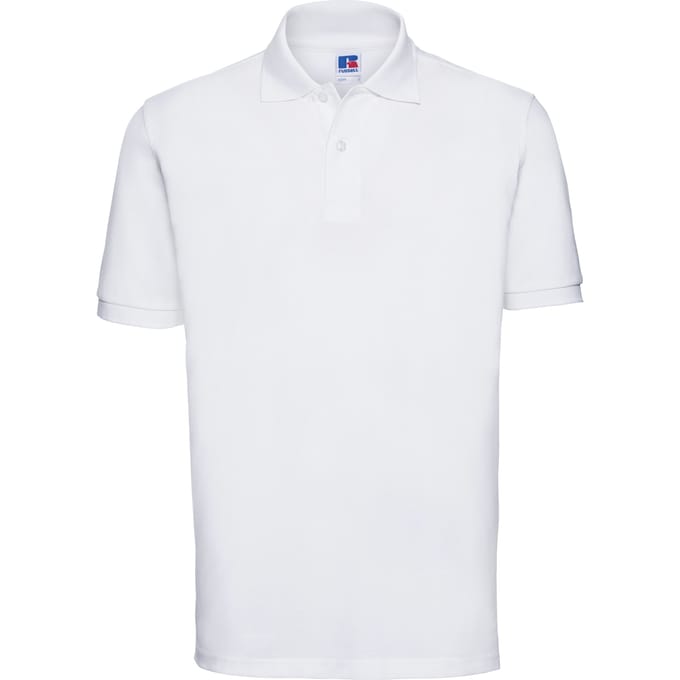 Russell Heren 100% Katoenen Korte Mouw Poloshirt (Wit)