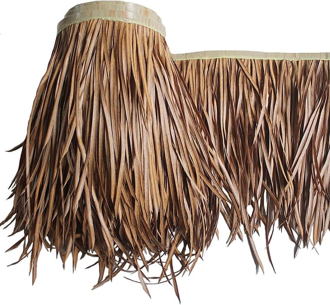 Kunstmatig rieten dak - Palapa riet - Decoratief dak - Weerbestendig polymeer - 50 cm breed - Natuurlijk
