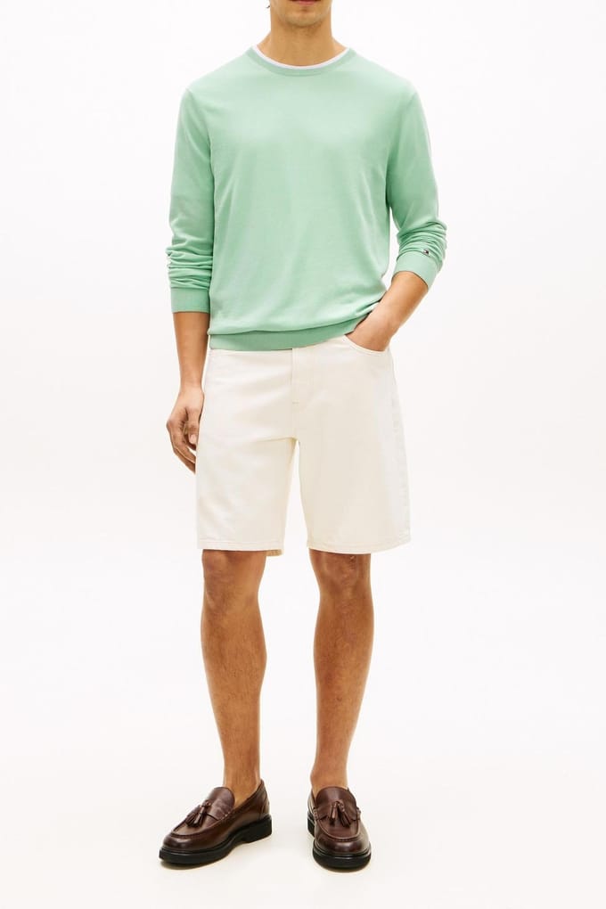 Tommy Hilfiger Dc Cotton/lyocell Sweater Crushed Mint Größe: L | Pullover Outlet | Herren | Cyan
