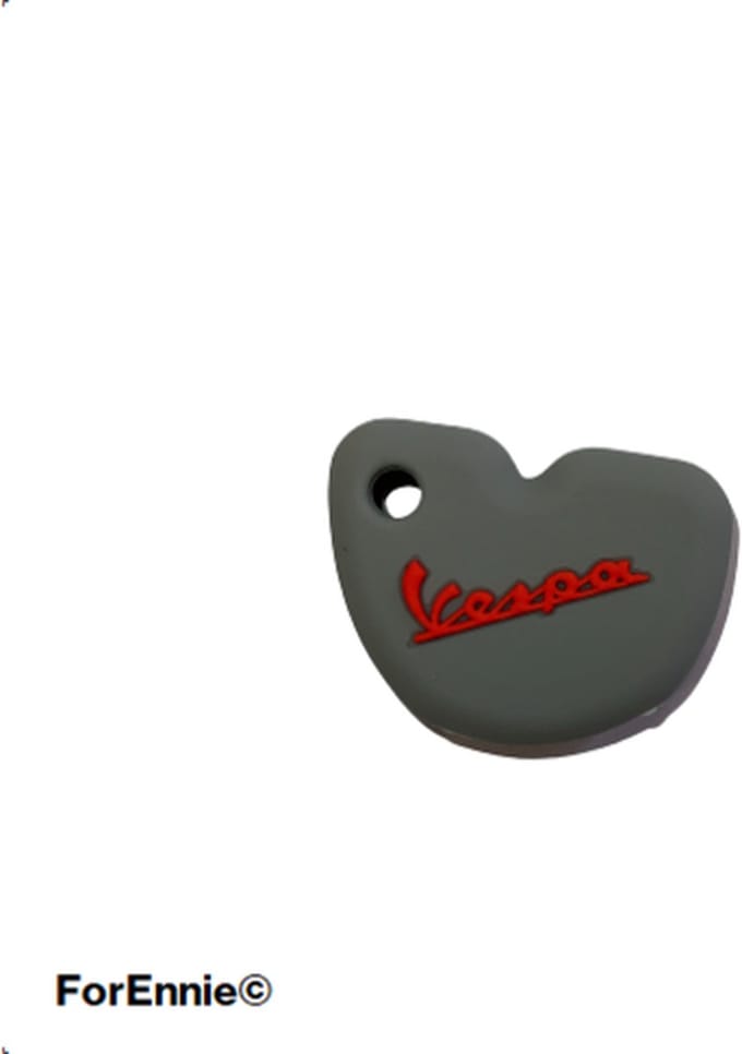 Vespa | sleutelhoesje | grijs | rode letters