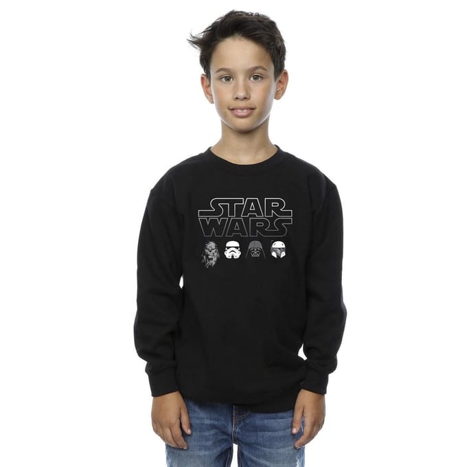 Star Wars Jongens Sweatshirt met Karakterhoofden (Wit)