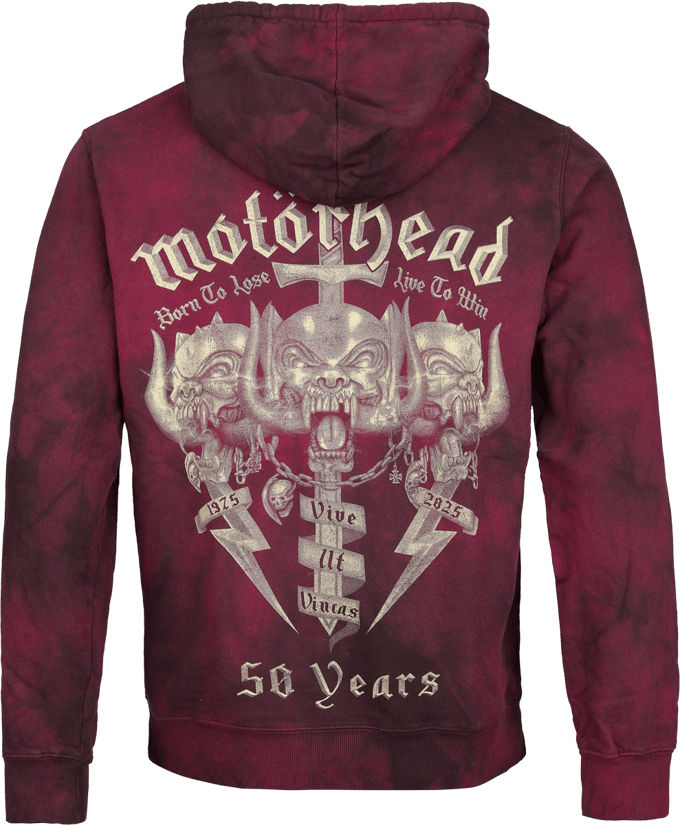 Motörhead Trui met capuchon - Core 50th - S tot XXL - voor Mannen - rood