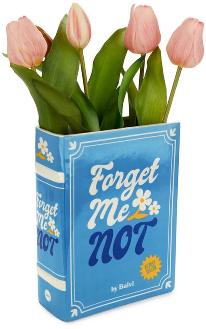Vase Book blue ceramic van Balvi