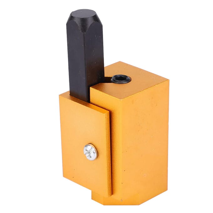 Charnière Carrée Encastrée en Alliage d'Aluminium Outil de Menuiserie Ciseau d'Angle à Rainure de Serrure de Porte black