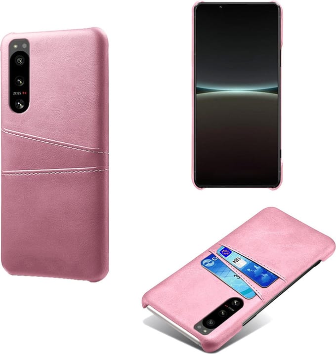 Back Cover met Opbergvakjes + Gehard Glas Screenprotector voor Sony Xperia 5 IV _ Roze Goud