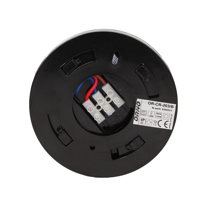 PIR bewegingssensor binnen voor lamp - Bewegingsmelder plafond - Motion sensor 360° - Doorgangsmelder 2000 Lux - Zwart