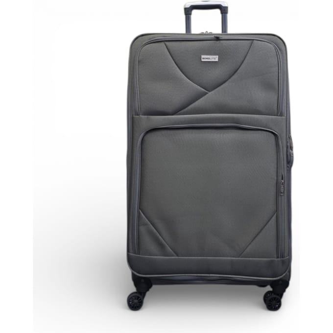 Softshell lichtgewicht grijs nylon 4-wiel reiskoffer Vakantie Extra Grote Koffer