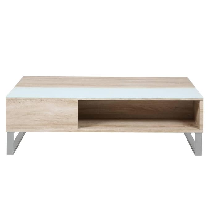 Selsey Kostrena - Tafel 110x60 cm - Eiken sonoma met glazen inzet